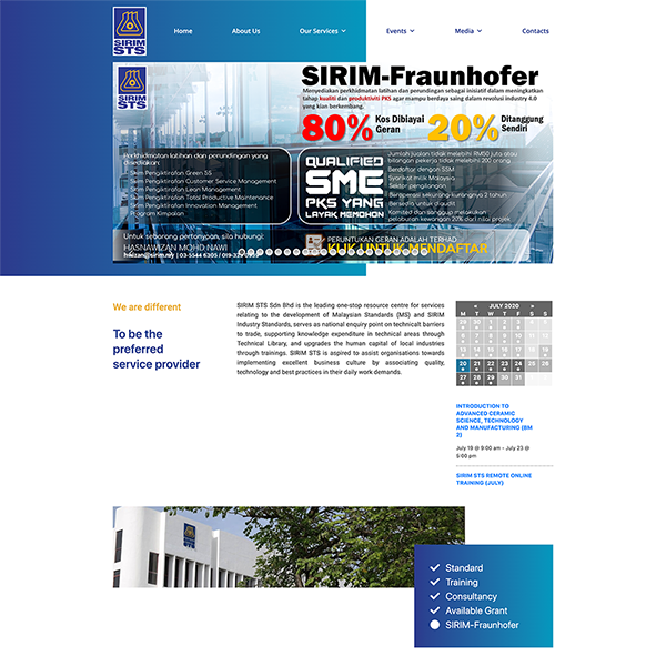 Website Portfolio - SIRIM STS | ClickPro Media Sdn Bhd